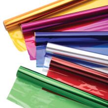 Baker Ross EX541 Super Six Assortment of Cellophane Clear Film Rolls, 4.5m x 50cm