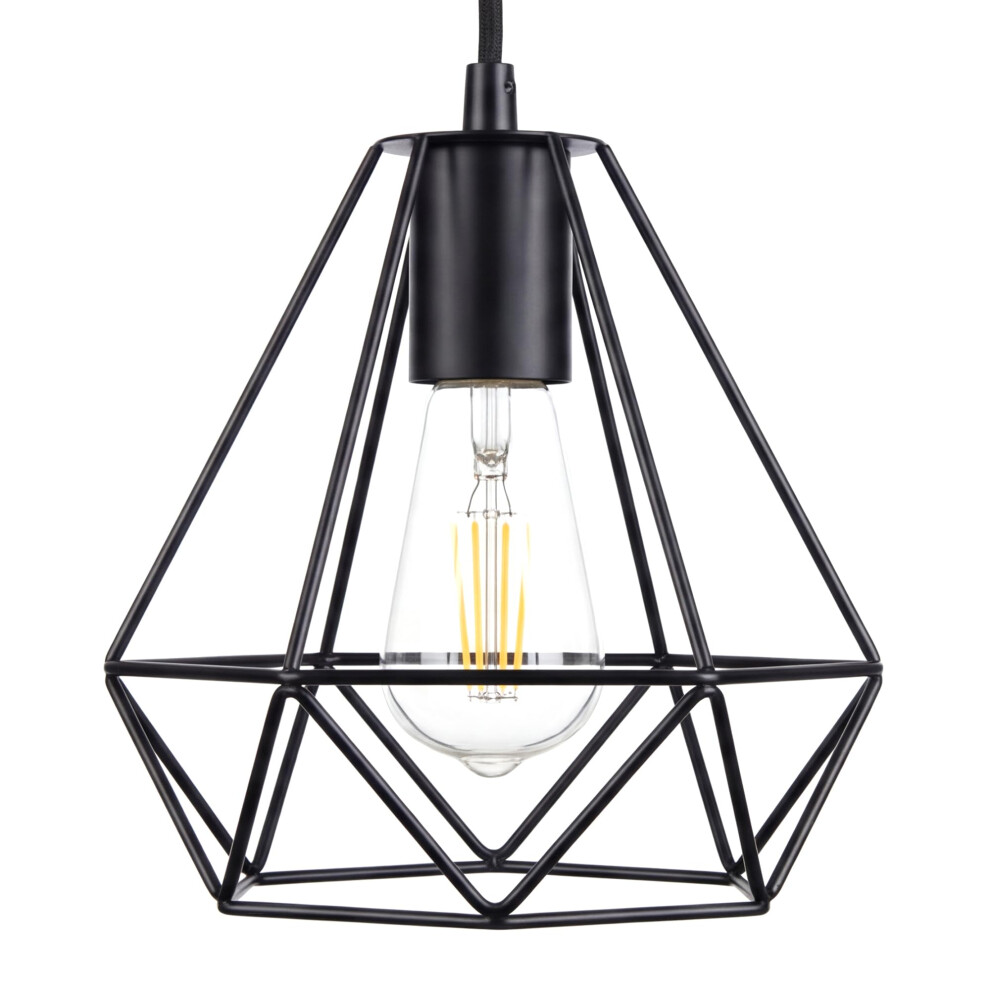 Giggi Ceiling Wire Basket Metal Basket Pendant Lighting Ceiling Shade, Ceiling Fitting & Industrial Style For Indoor Pe Black/Light 92269842
