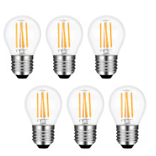 Akynite E27 G45 Mini Globe LED Light Bulb 4W Warm White 2700K, 400LM, Replace E27 40W Halogen, AC 220V, ES Screw P45 Golf Ball LED Clear Bulbs for In