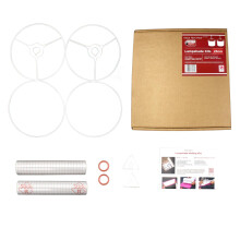 Drum Lampshade Making Kit Twin Pack - Use with Pendant Ceiling Lights, Table and Floor Lamps, Drum Circle Shape Needcraft UK DIY use with Fabric, Tex