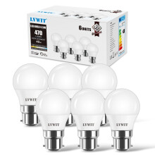 LVWIT SES Golfball B22 LED Light Bulbs, Golf Ball Led Bulbs,Bayonet 40W Equivalent, 4.5W, 470Lm,2700K Warm White Golf Ball Bayonet Bulb Energy Saving