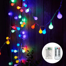 Fairy Lights Battery, 7M 60 LED Globe String Lights with 8 Lighting Modes, Fairy Light Battery Waterproof for Indoor, Outdoor, Christmas (Multi-Colou