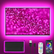 TV Led Lights, 4M TV Backlight for 40-65 Inch TVs, RGB Led Strip Light Music Sync with TV USB Powered, Bluetooth APP & Remote Control Colour Changing