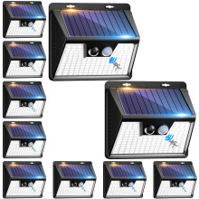 nipify Solar Lights Outdoor Motion Sensor, 10 Pack 140LED 3 Modes IP65 Waterproof Durable Solar Powered Wall Lights for Outside Garden Fence Yard Gar