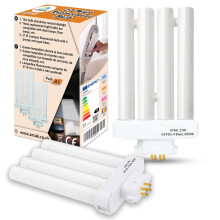 ARSUK 27W 4-Pin GX10Q-4 CFL Bulb, 6500K Daylight | FML27W 1500 Lumens Quad Tube Plug-in Compact Fluorescent Light Replacement for Desk, Reading, Offi