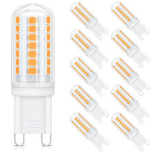 PURSNIC G9 LED Bulbs Dimmable Warm White, 10 Pack 3W Equivalent to 25W Halogen, 3000K 350LM, Energy Saving, CRI83