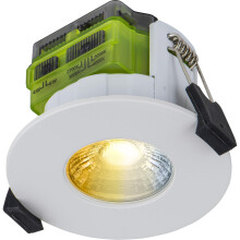 Luceco LED Flat Downlight with Power Change and 4 Colour Change Temperature Options (CCT), Fire Rated, Spotlight for Kitchen and Bathroom, FType MK2,
