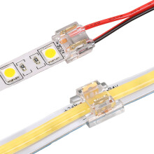 25PCS 2 Pin 8MM COB LED Strip Light Connectors Solderless Transparent Strip Wire Quick Connectors Suitable SMD/COB Highly Transparent Flame Retardant