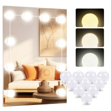 OSDUE Hollywood Mirror Lights Stick on 10 Bulbs, Makeup Lights for Dressing Table, USB Cable Adjustable, LED Vanity Mirror Lights for Mirror Make Up