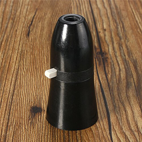 MASUNN B22 Standard White Black Switch Light Lamp Holder Socket Bayonet Cap Fitting - Black