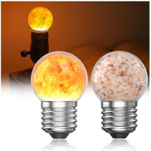 Lustaled E27 LED Bulb with Himalayan Salt - 3W G45 2200K Amber Salt Crystal Night Light Bulb Screw in, Mood & Decorative Golf Ball Light Bulb Non-dim