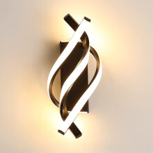 Comely LED Wall Light Indoor, 22W Black Spiral Modern LED Wall Lamp Warm Light 3000K, Wall Lighting Fixtures for Living Room Bedroom Dining Room Hallw