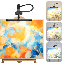 Lustaled Easel Lamp for Artists, Desk Lamp Clamp 360 Gooseneck, USB Music Stand Light, 3 Color Modes & 10 Brightness, Clip on Lights for Painting, D