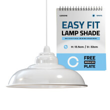 LEDSone White Metal Ceiling Lamp Shade Easy Fit Light Pendant Modern Ceiling Lighting Shade for Bedroom Office Restaurant Industrial Replacement Ligh
