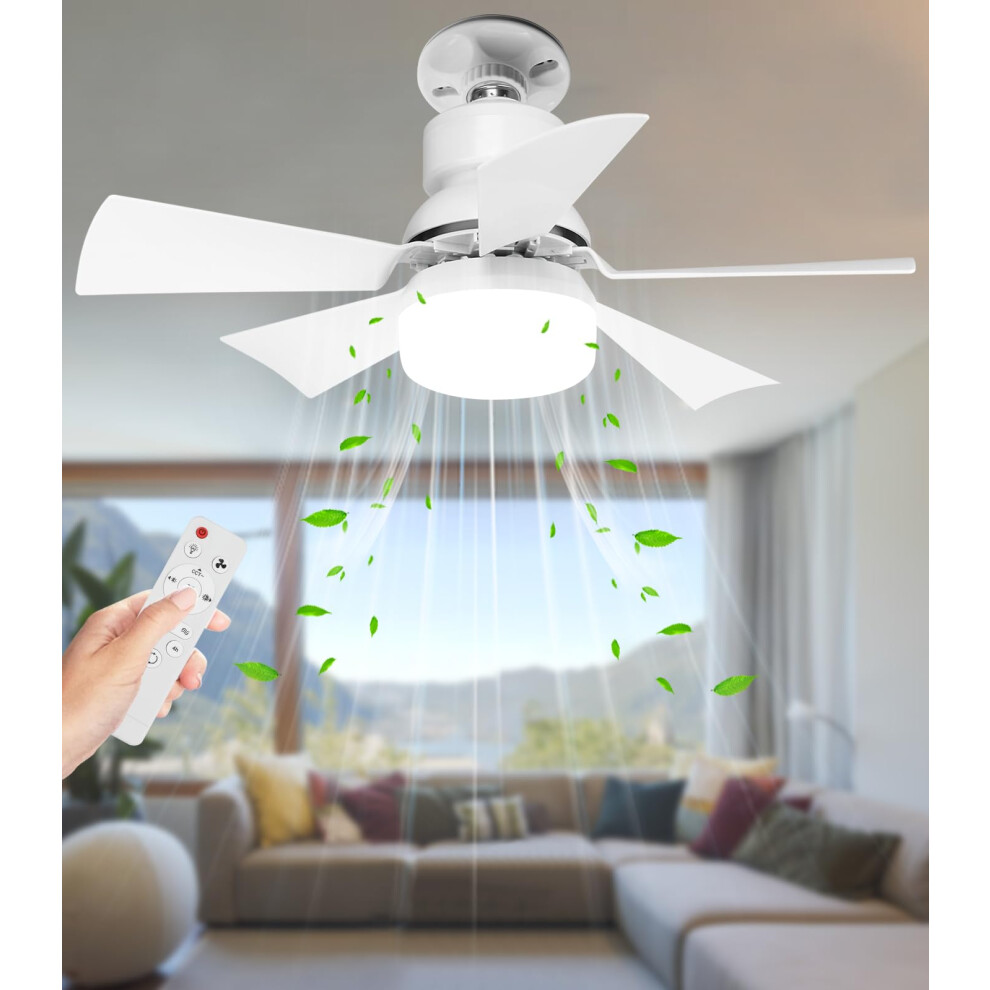 Alljia Ceiling Fans With S And Remote, 40W E27 Socket Led Ceiling Fan 2H/4H Timer, Stepless Dimmable, Quiet 3 Speed Fan Ceiling For Light 12091638