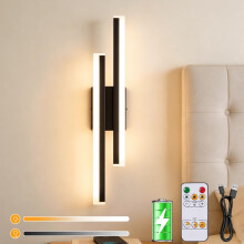 Dehobo Rechargeable Wall Light Indoor, Battery Operated Wall Light 50cm, 3 Color Temperatures Dimmable Wall Scone Modern, Acrylic 4400mAh Wireless Wa