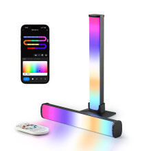 LuminexDesigns RGB LED Light Bar for TV & Gaming 25cm – Music Synchronization and App Control for Mood Lighting and Decoration, Black