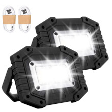 Trongle LED Rechargeable Work Lights, 30W Floodlight Battery Security Light with 3 Modes Outdoor COB Camping Lights with USB Waterproof for Garage, F