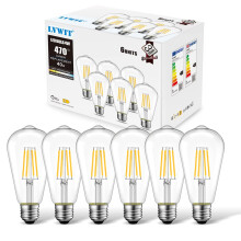 LVWIT 4W Edison E27 Screw Bulb,E27 Vintage Light Bulbs 40W Equivalent,470LM,2700K Warm White E27 GLS Bulb,ST64 Squirrel Cage Bulb,220-240v,Non-dimmab