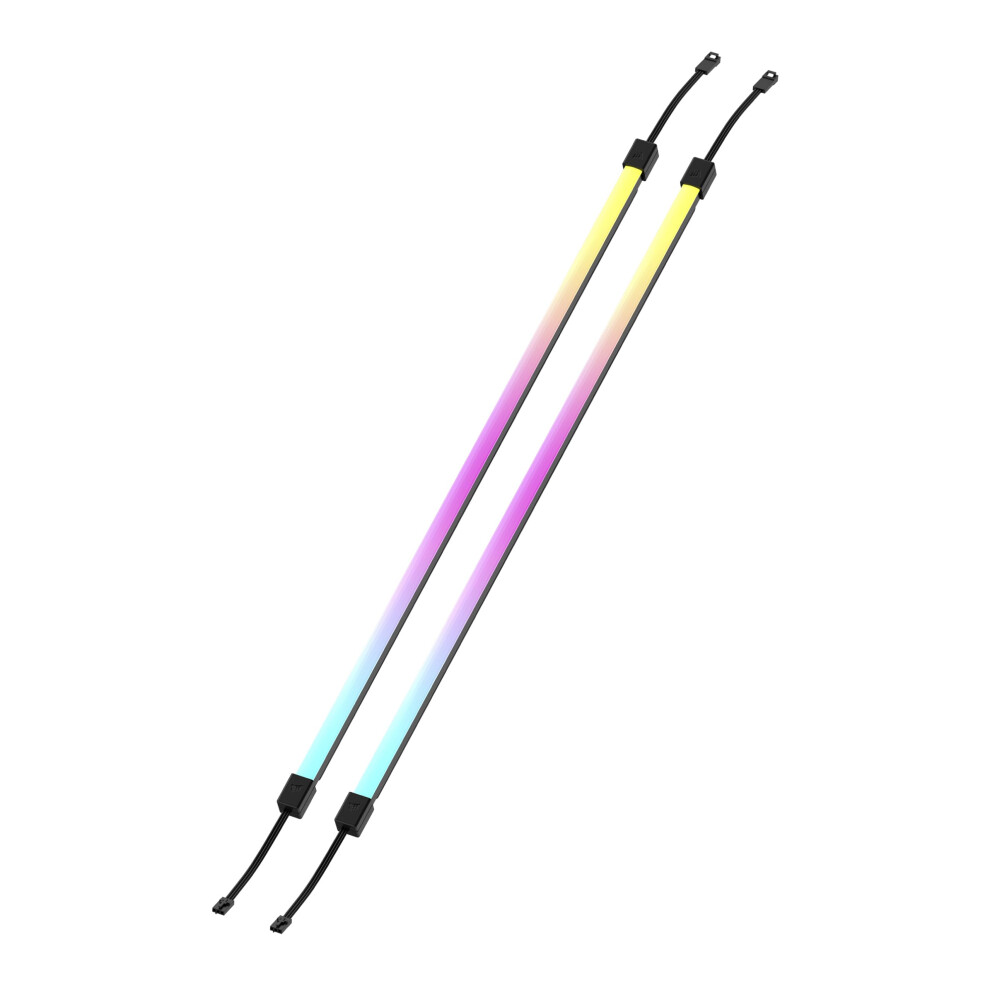Corsair Ls350 Aurora Light Rgb Strips 350Mm – 2X Magnetic Diffused Individually Addressable Rgb Led Strips – +5V Argb Header Or Icue Contr