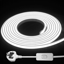 STHomedeco LED Strip Light - Flexible COB Neon Light Strip, Cut to 10cm, IP65 Waterproof 220V Neon Rope Strip for Indoor Outdoor Decor with UK Plug P
