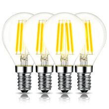 E14 Led Light Bulb Golf Ball G45 SES Small Screw Light Bulb 4W Warm White 2700K Mini Globe Clear LED Filament Bulb for Chandelier Desk Lamp Ceiling F