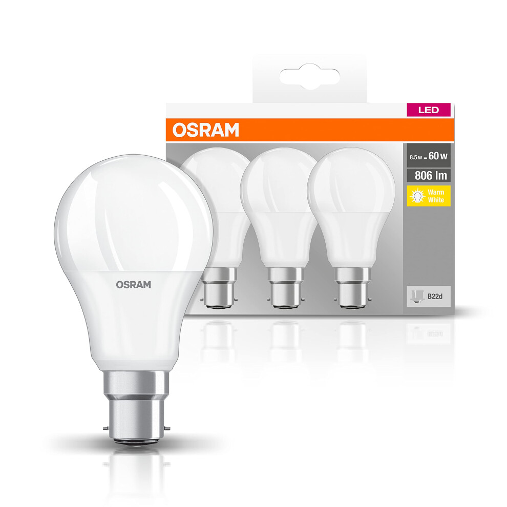 Photos - Floodlight / Street Light Osram LED Base Classic A/LED lamp, Classic Bulb Shape, with Bayonet Base: B22d, 9.50 W, 220…240 V, 60 W Replacement, Frosted 