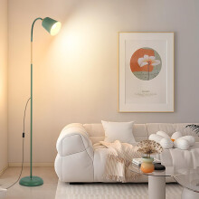 Amdelne Green Floor Lamp, Height Adjustable Metal Floor Light Corner Lamp, Industrial Rustic Farmhouse Standing Lamp, Indoor Task Lighting Reading Fl