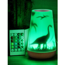 Dinosaurier Night Light with Remote for Girls Baby Kids Bedroom, Touch Control, Timer, Rechargeable (Dinosaurier-16 Colors)