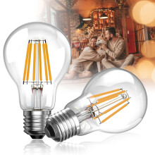 Bonlux 6W E27 GLS LED Filament Bulb, 1300lm Warm White 2700K, 100W Equivalent, Clear Large Edison Screw Light Bulb, Non-Dimmable, 220-240V, Energy Sa