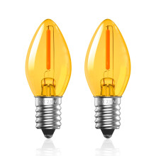 Luxvista 0.5W E14 LED Vintage Light Bulb, Warm White, C7 Salt Lamp Bulb, Edison Screw SES Base, 2000K Orange Amber Glass Dim Night Light, Equivalent