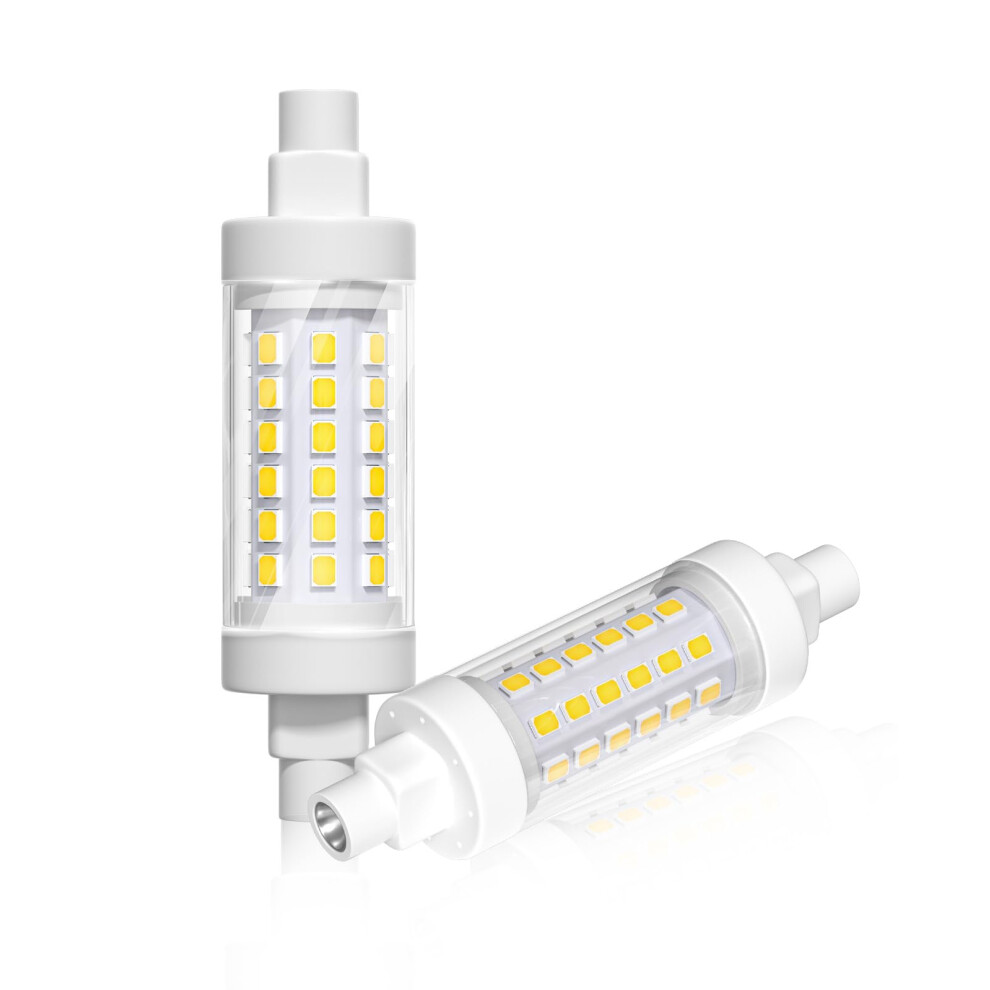 Tobebright White 10W R7s Led Bulb 78Mm, 120V 100W T3 J Type Halogen Bulb Equivalent, Cool 6000K, Double Ended Floodlight Bulbs For Work, Security, La
