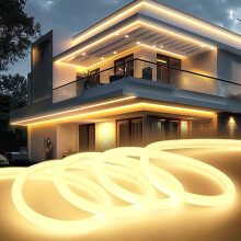 KSIBNW LED Strip Light 2m/6.5ft Outdoor Waterproof, Natural White 320 Glow Neon LED Strip Lights Outside IP65 Flexible 220v-240v Cuttable Rope Strip
