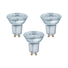 Osram Base Par16 LED Reflector Non-Dimmable Lamp, Glass, Cool White, GU10, 4.3 W, Set of 3