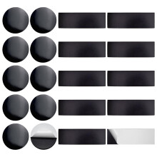 MADGININE 20 Pcs Magnetic Sticky Pads, Round and Rectangle Magnetic Strips Self Adhesive, Magnet Stickers for Cabinets Wall Mobile Phone Holder
