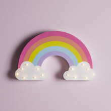 Lights4fun Rainbow Children's Bedroom Battery Operated Nuresry Wall Light with 14 Warm White LEDs