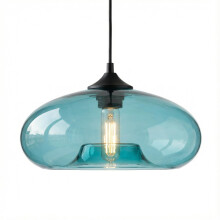 HJXDtech Pendant Light with 28cm Glass Lampshade, Industrial Vintage Loft Bar E27 Ceiling Hanging Lamp for Kitchen Island, Dining &Living Room