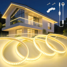 KSIBNW LED Strip Light 10M Waterproof Outdoor Garden, 220V 240V Neon Outside LED Light Strips Cuttable Rope Lights Flexible Neon Rope for Kitchen