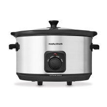 Morphy Richards 6.5L Slow Cooker, Ceramic Pot, 3 Cooking Settings, Easy Clean, Brushed Steel, 461013