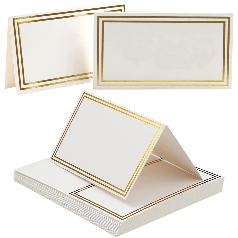 25Pcs Table Place Cardswedding Name Cards Place Cardswith Double Gold Borde 5005802139342