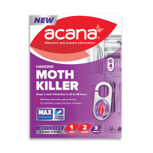 Acana Hanging Moth Killer 4 Pack for Wardrobes - Max Performance - Kills in 24 to 48 Hours - Protects Clothing & Bedding