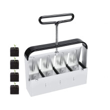 Manual Clod Makers Soil Blockers Planting Tools Garden Tools 2 Inch Soil Block Soil Blocking Tool For Seed Stater Tray, with Non-Slip Comfort Handle