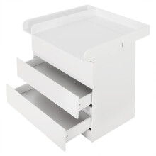 WOLTU Baby Changing Unit with 3 Drawers, Changing Table, Chest of Drawers Dresser for Bedroom Nursery, MDF+Particleboard, White