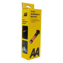AA 3-in-1 Emergency Flashing Beacon Torch Glass Hammer Seatbelt Cutter Rescue Tool for Cars and Other Vehicles AA1306, Grey
