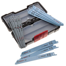 Bosch Accessories 15 pièces Lame de scie sabre Ensemble bois et métal (pour le bois et le métal, Toughbox, accessoires scie sabre) Blanc
