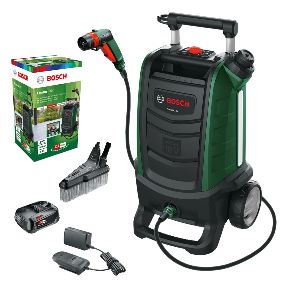 Bosch Cordless Outdoor Pressure Washer Fontus 18V (1 Battery, 18 Volt System, In Carton Packaging)