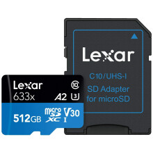 Lexar High-Performance 633x 512GB Micro SD Card, microSDXC UHS-I Card