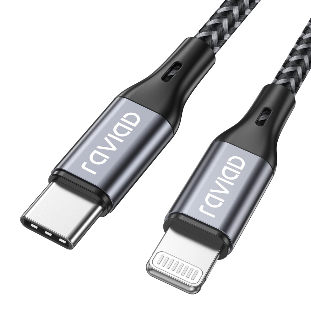 Raviad Usb C To Lightning Cable 1M, [Mfi Certified] Iphone Fast Charger Cable Nylon Pd Fast Charging Usb C Lightning Cable Compatible With Iphone 14 5051227262042