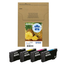Epson 604XL Pineapple, Genuine Multipack, Eco-Friendly Packaging, 4-Co