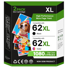 Salols 62XL Ink Cartridges Replacement for HP 62 Ink Cartridges Twin Pack for HP62 Genuine Black and Tri Colour 62 XL for HP Envy 5540 5640 5546 5544